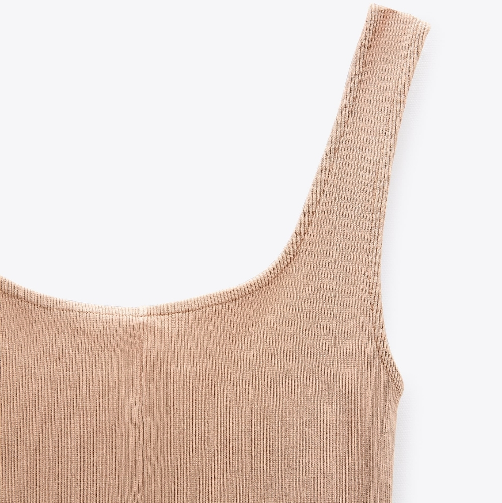 NWT ZARA | Short Ribbed Jumpsuit - Picture 2 of 4